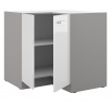 Dolní rohová skřínka BIANCA - 90x90 ND 2F BB, Šedá / Bílý lesk