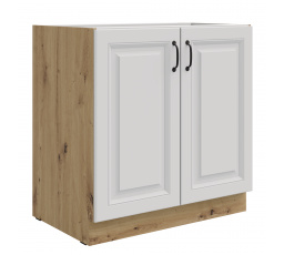 Dolní skřínka STELLO - 80 D 2F BB, Dub Artisan/Bílý mat