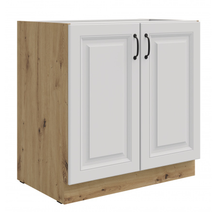 Dolní skřínka STELLO - 80 D 2F BB, Dub Artisan/Bílý mat Dolní skřínka STELLO - 80 D 2F BB, Dub Artisan/Bílý mat