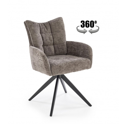 Jídelní otočná židle K540, Šedá/Černá