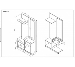 Předsíňová stěna PERGO, Dub Artisan