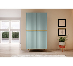 Skříň Nicole 100 cm - šalvěj MDF / zlaté nožky