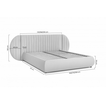 Postel Galin s úložným prostorem / 160x200 / Velutto 20