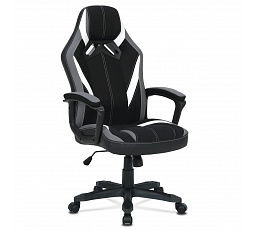 Herní křeslo, houpací mechanismus, černá látka, KA-Y326 GREY