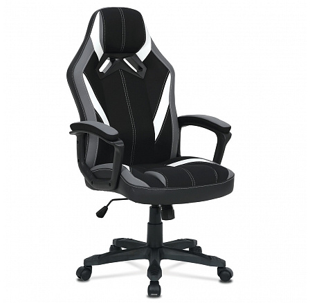 Herní křeslo, houpací mechanismus, černá látka, KA-Y326 GREY