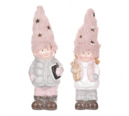 Děti s čepicí - keramické figurky, mix 2, cena za 1 ks