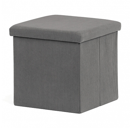 Taburet s úložným prostorem, šedá, manšestrová látka, TAB-471 GREY6 Taburet s úložným prostorem, šedá, manšestrová látka, TAB-471 GREY6
