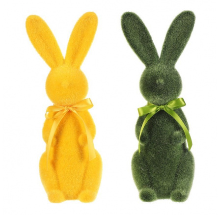 Zajíc - figurka na postavení, semiš, mix 2 barev, cena za 1 ks