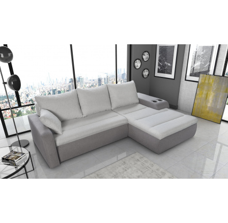 Rohová sedací souprava Melo s držákem nápojů, Pravá