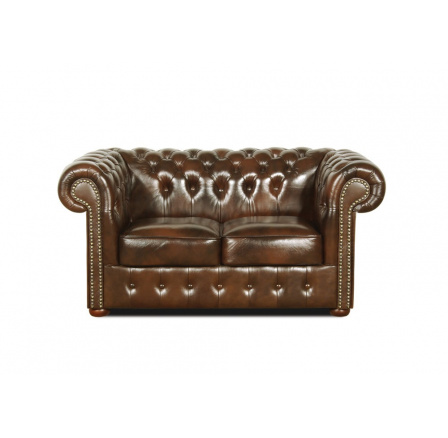 Pohovka Chesterfield Classic 2 kůže hnědá