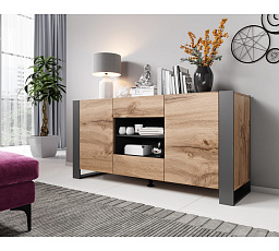 Komoda WOOD II, dub wotan / antracit