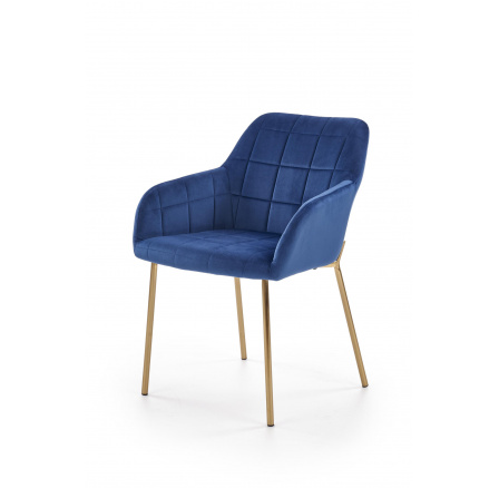Jídelní židle K306, Modrá/Zlatá