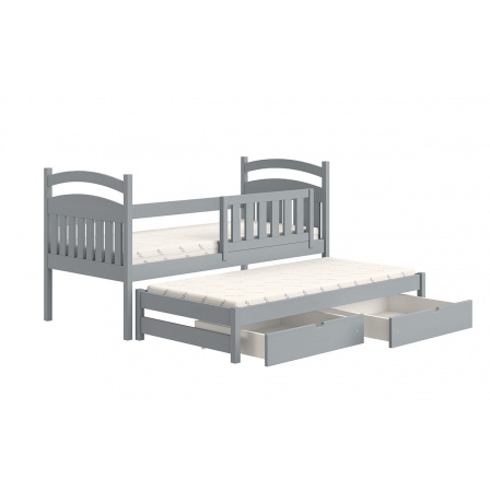 Postel dětská přízemní výsuvná Amely - Barva šedý, rozměr 80x180