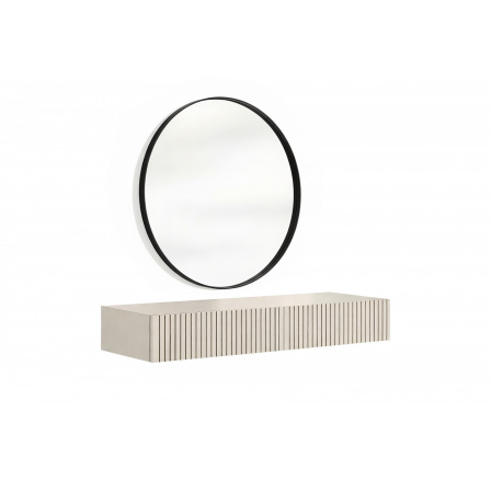 NICOLE TOALETKA 100 2SZ - kašmír / závěsná + NICOLE ZRCADLO 80 - černá