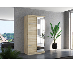 Posuvná skříň se zrcadlem ORLANDO 100 Sonoma+Sonoma