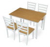 Jídelní set s 4 židlemi, 120x75x75cm, masiv, přírodní, VESPA OAK