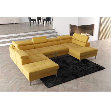 Rohová sedací souprava TOSCANIA MAX II 170x350x220 - žlutá , levá Rohová sedací souprava TOSCANIA MAX II 170x350x220 - žlutá , levá