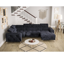 Rohová sedací souprava ORION MAX III , relax s funkcí spaní 165x320x190 cm - modrá, levá