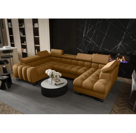 Rohová sedací souprava ASPEN MAX II 195x350x170 cm přírodní kůže - levá, přírodní kůže - volitelná barva