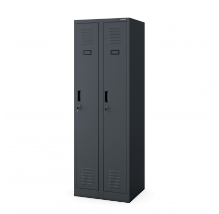 Kovová pracovní skříňka antracitová: čtyřkomorová KACPER II, 600 x 1800 x 500 mm Kovová pracovní skříňka antracitová: čtyřkomorová KACPER II, 600 x 1800 x 500 mm