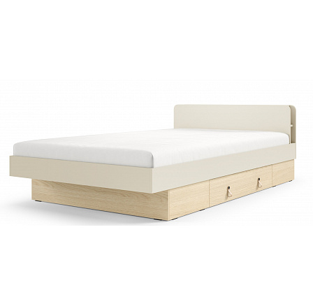 Postel včetně roštu SALERNO SA-19, 120x200 cm, Macadamia/Dub Mavelie