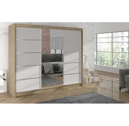 Skříň Debora VI 200 - dub sonoma/bílá Skříň Debora VI 200 - dub sonoma/bílá