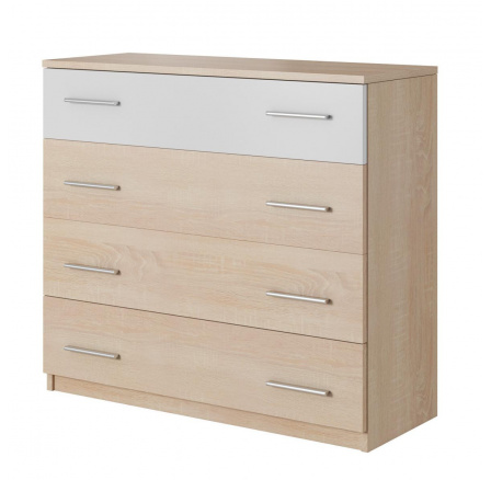 Komoda Korina 4S sonoma/bílá
