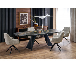 ARMANI rozkládací stůl, deska - černý mramor, noha - černá (2p=1ks)