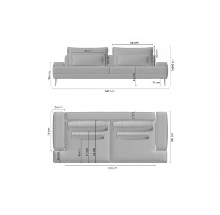 Pohovka Nicole s funkcí spaní / Magni 206.03 / černé nohy
