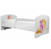 Postel s matrací a zábranou PEPE GIRL WITH UNICORN 160x80 Bílá