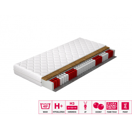 Matrace s kapsami Pini 180x200 Hypoalergenní potah Microfibre