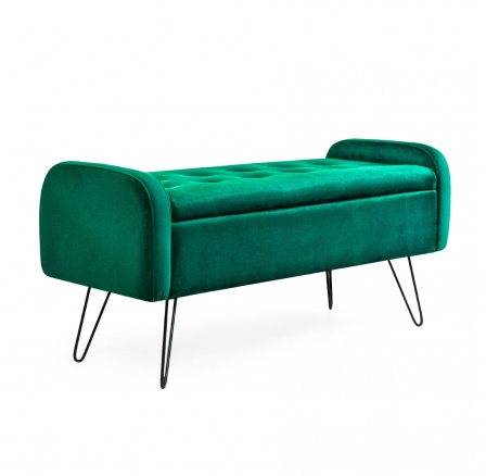 Lavice VENLO velur zelená 96x39x45cm ALL 949504
