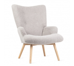 Křeslo MOSS TEDDY BOUCLE světle šedé 70x95 cm