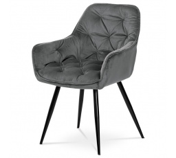 Jídelní židle, šedá, sametová látka, DCH-421 GREY4