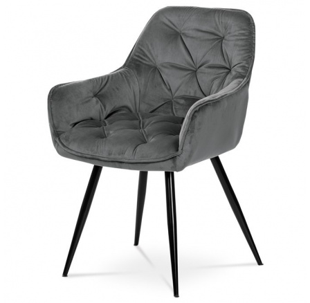 Jídelní židle, šedá, sametová látka, DCH-421 GREY4