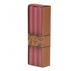 Svíčka kónická - parafín, růžová, cena za krabičku (6 ks)