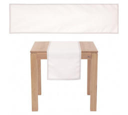 Běhoun vánoční - stříbrné okraje, bílý, 100% polyester, 40 x 150 cm