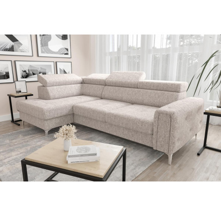 Rohová sedací souprava s funkcí spaní ORION 165x255 - béžová, levá Rohová sedací souprava s funkcí spaní ORION 165x255 - béžová, levá