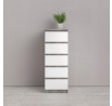 Komoda SIMPLICITY 233, Beton/Bílý lesk