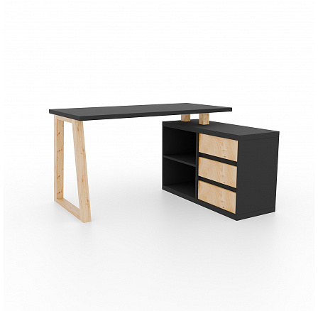 Rohový stůl Iwo II Grafit+Artisan