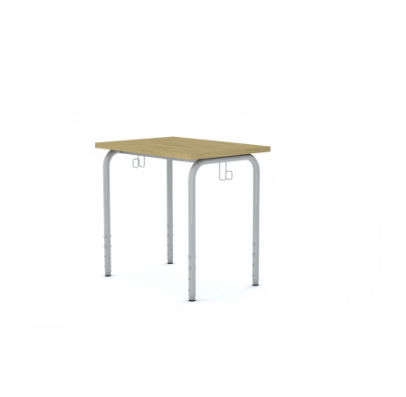 Školní lavice SIMPLE obdélník 700x500, šedý rám/dubová deska velikost 2-4