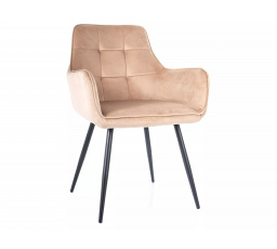 Jídelní židle LEMON VELVET, Béžový Bluvel 28/Černá