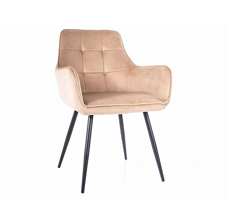 Jídelní židle LEMON VELVET, Béžový Bluvel 28/Černá