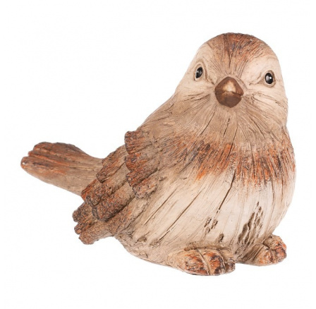 Ptáček - polyresinová figurka, vel. L, béžovo-hnědý Ptáček - polyresinová figurka, vel. L, béžovo-hnědý