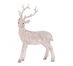 Jelen - polyresinová figurka, stojící, vel. L, bílý