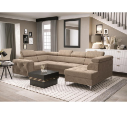 Rohová sedací souprava ORION MAX II s funkcí spaní 165x350x185 cm - béžová, levá