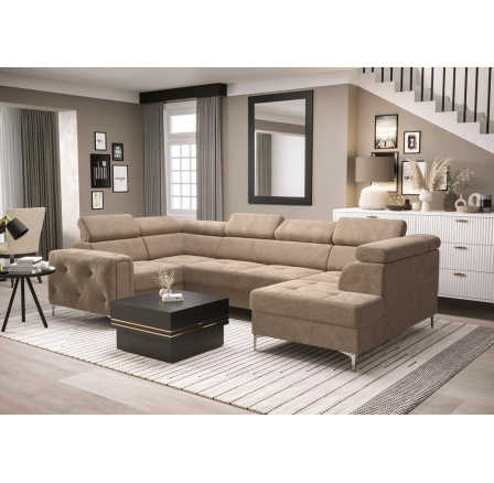 Rohová sedací souprava ORION MAX II s funkcí spaní 165x350x185 cm - béžová, levá Rohová sedací souprava ORION MAX II s funkcí spaní 165x350x185 cm - béžová, levá