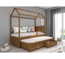 Postel domek s bariérkou JONASZEK 200x90 Dub