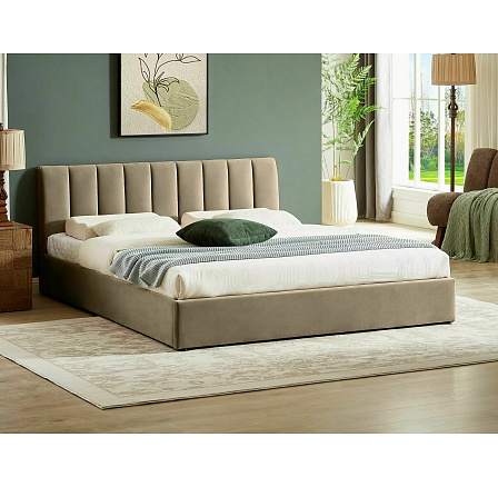Postel s úložným prostorem MONTREAL VELVET 160x200 cm, Béžový Bluvel 28