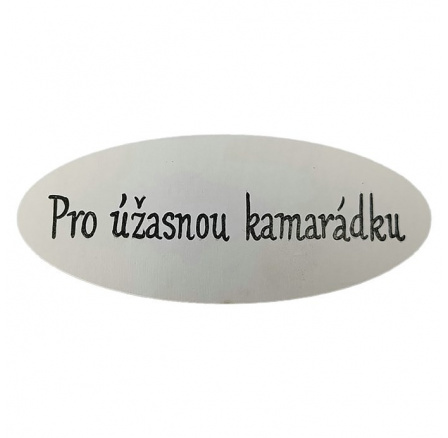 Cedulka "Pro úžasnou kamarádku" - dřevo, bílá, v sáčku 12 ks, cena za 1 ks